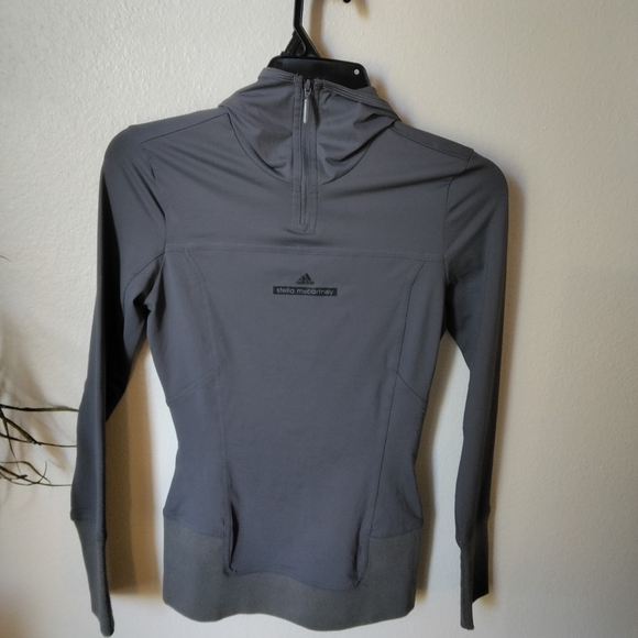 Adidas by Stella McCartney 1/4 Zip Pullover Hoodie in Charcoal XS Activewear - Picture 1 of 8